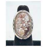 Sterling Navajo Wild Horse Magnesite Ring