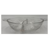 Vtg. Fostoria Glass Divided Relish Dish