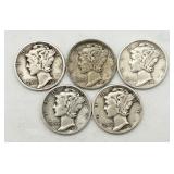 5-1943 90% Silver Mercury Dimes