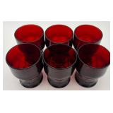 Set of Vtg. Anchor Hocking Ruby Red Glass Tumblers