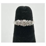 Lovely Sterling Silver & Diamond Ring