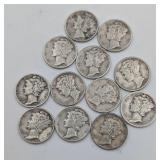 12- 1944 90% Silver Mercury Dimes