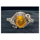 Beautiful Sterling Silver & Amber Bracelet