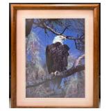 Nice wood framed Eagle Picture