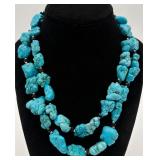 Chunky Turquoise & Onyx Beaded Necklace