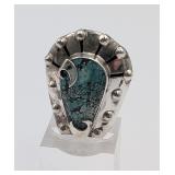 Unique Sterling & Turquoise Rong