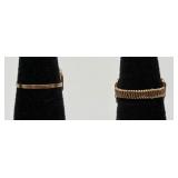 2 Hand-wrapped Wire & Gemstone Rings