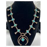 Sterling Silver/Turquoise Squash Blossom Necklace