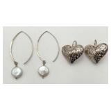 2 Pair of Sterling Silver Earrings