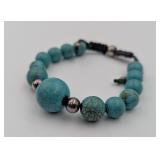 Turquoise & Sliver Bead Bracelet