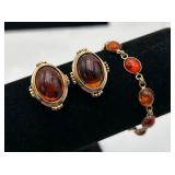Amber Bracelet & Amber Earrings