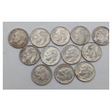 12- 1964 90% Silver Roosevelt Dimes