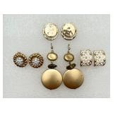 4 Pair Gold-Tone Fashion Earrings