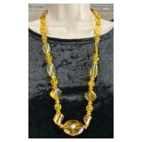30ï¿½ Necklace of Rich Yellow Glass Beads