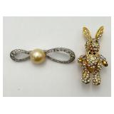 2 Rhinestone Fashion Pins