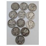 12- 90% Silver Dimes