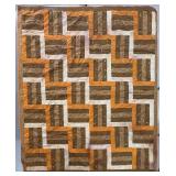 Vtg. Amish-style Quilt w/ Hand-tied Ties