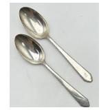 2 Lunt Sterling Silver Dessert/Oval Soup Spoons