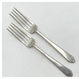 2 Lunt Sterling Silver Dinner Forks, 123 grams