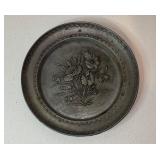 Vintage Pewter Wall Hanging Plate