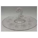 Vtg Fostoria Glass ï¿½Willowmereï¿½ Center Handle Tray