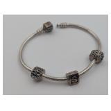 7' Pandora Bracelet w/'S' Charm