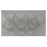 Set of 7 Vtg. Fostoria Glass Oyster Goblets