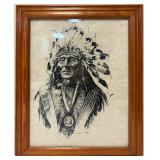 Framed Print of Portrait Titled ï¿½He Dog-Siouxï¿½