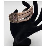 VTG 6 Strand Bracelet w/Pink Beads