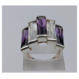 Nice Sterling Silver & Amethyst Ring