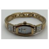 RARE Ladies Gold Toned & Crystal Fossil Watch