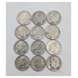 12- 1957 90% Silver Roosevelt Dimes