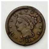 1844 Braided Hair Large Cent