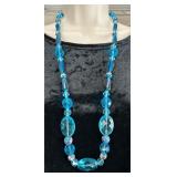 36ï¿½ Necklace of Aqua Glass Beads