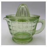 Vtg. Green Depression Glass Juicer/Measuring Cup