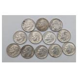 12- 1964 90% Silver Roosevelt Dimes