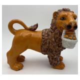 Vtg. Italian Pottery Lion w/ Basket Figurine