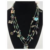 Pretty 3-strand Shell Beaded Fashion Necklace