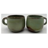 Pair of Vtg. Frankoma Pottery ï¿½Lazy Bonesï¿½ Mugs