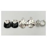 3 Pair Silver-Tone Fashion Earrings