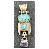925 Sterling Silver & Turquoise Pendant