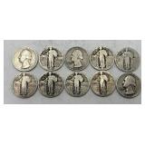 10- 90% Silver Quarters