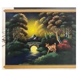 Vtg. MCM Black Velvet Original Painting