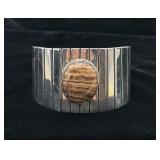 Sterling Silver & Picture Jasper Cuff Bracelet