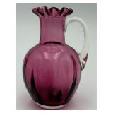 Vtg. Mini Fenton Cranberry Art Glass Pitcher