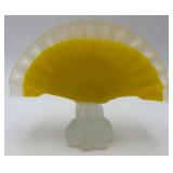 Fenton Frosted Yellow Silver Creat Napkin Holder