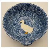 N.S. Gustin Co. Blue Spongeware Mixing Bowl