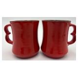 Pair of Vtg. Frankoma Pottery Coffee Mugs