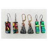 3 Pair of Handmade Art Earrings