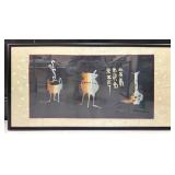 Framed Embroidered Silk Art Piece